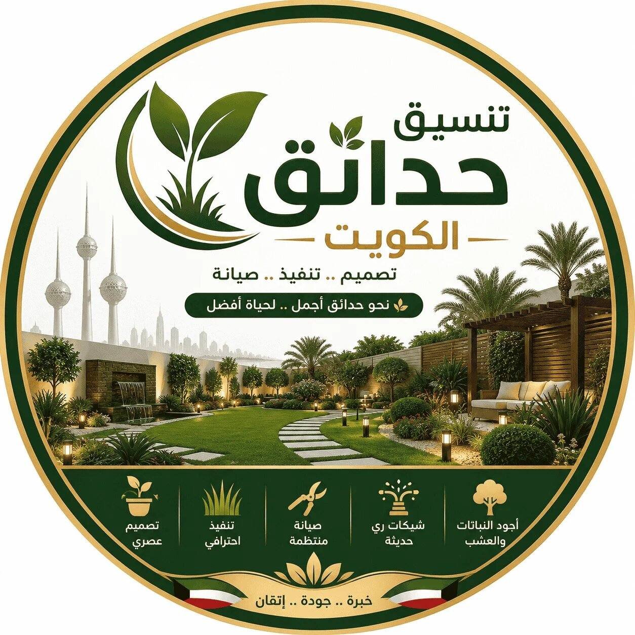 شعار شركة حدائق لتنسيق الحدائق بالكويت